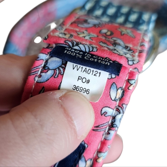 Vineyard Vines D-ring preppy Colorful Patchwork Fabric Belt - Picture 4 of 5